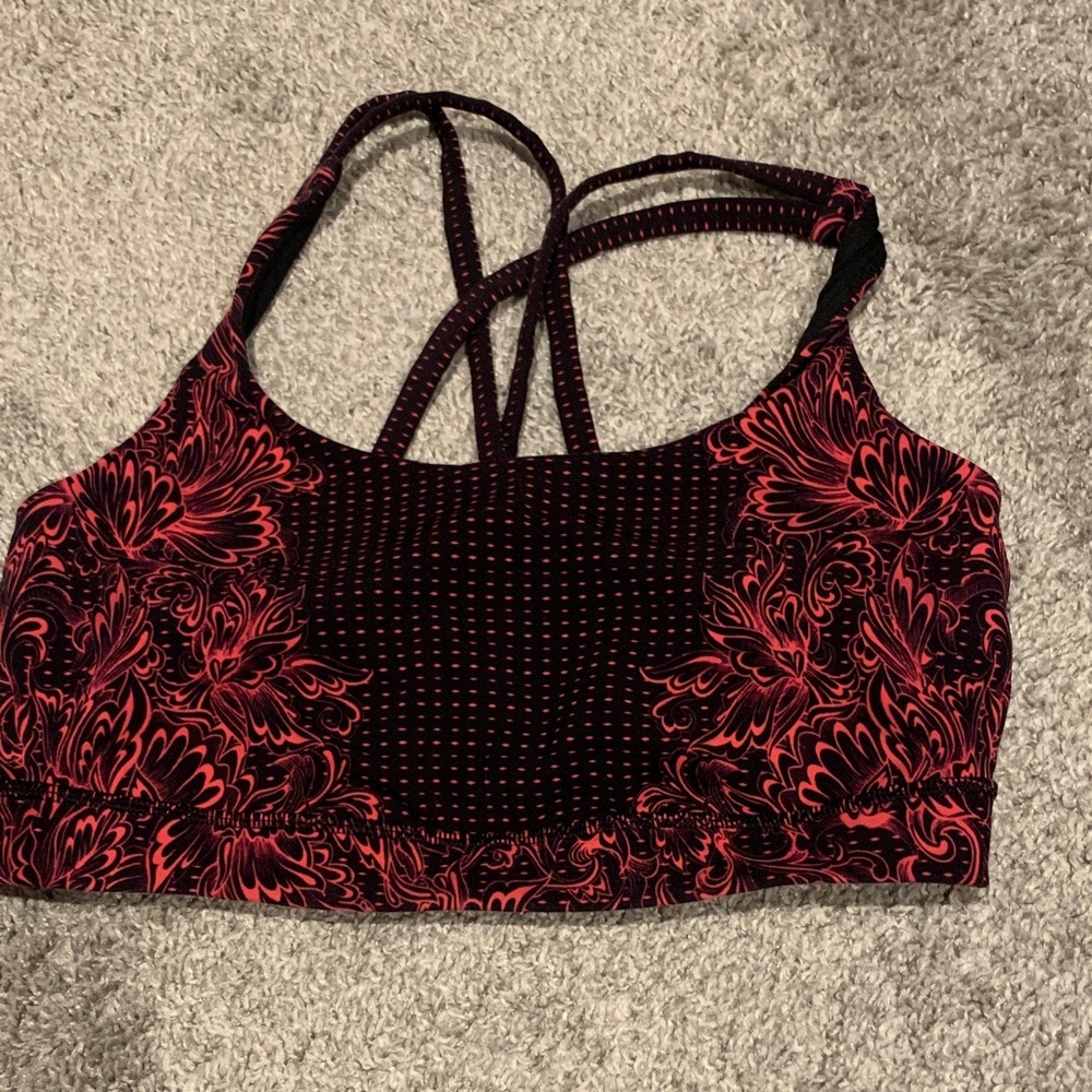 Lululemon Athletica Black and Red Sports Bra